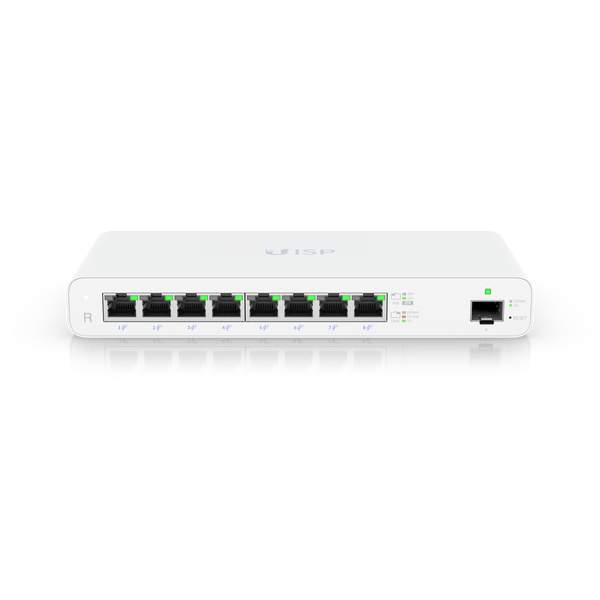 Ubiquiti - UISP-R - Networks UISP Router - 8 x (8) GbE RJ45 ports with 27V passive PoE output - 1 x SFP port