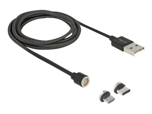 DELOCK - 85723 - USB Datenkabel 1m magnetisch 3in1 (Lightning/Micro USB-B/USB-C)