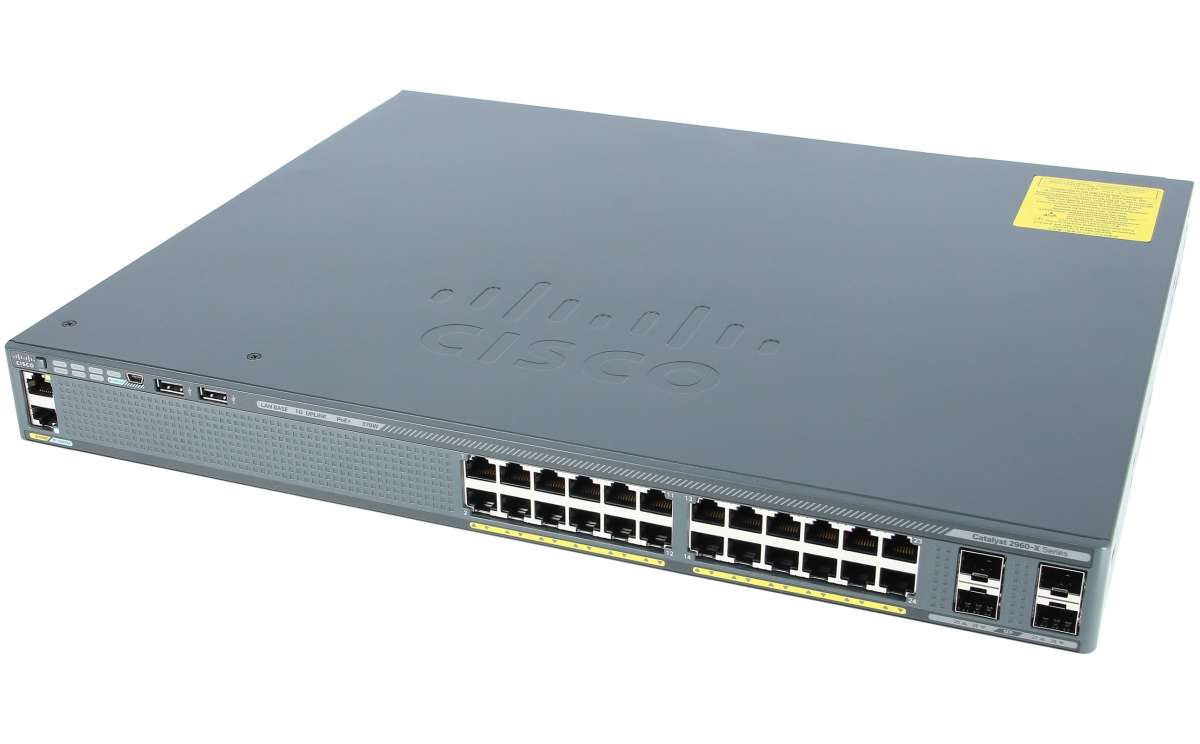 Cisco - WS-C2960X-24PS-L - Catalyst 2960-X 24 GigE PoE 370W, 4 x 1G SFP,  LAN Base