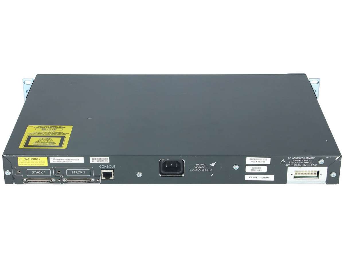 Cisco - WS-C3750-24PS-S - Catalyst 3750-24PS SMI - Interruttore -  Vetroresina (lwl) 0,1 Gbps - 24-port - Modulo rack