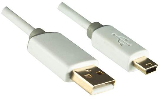 DINIC - MO-USBMIN-1W - USB 2.0 auf Mini-USB Kabel 1m wei? Blister