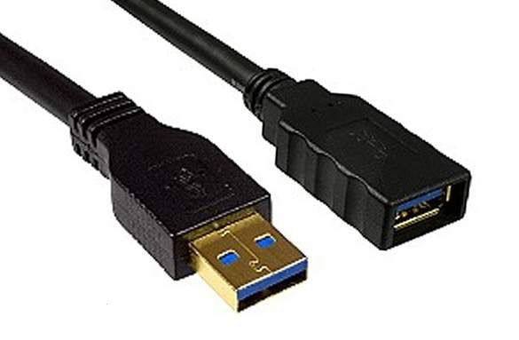 DINIC - USB3-2V-DI - USB 3.0-Verl?ngerung A-St./Bu. 2m schwarz Blister