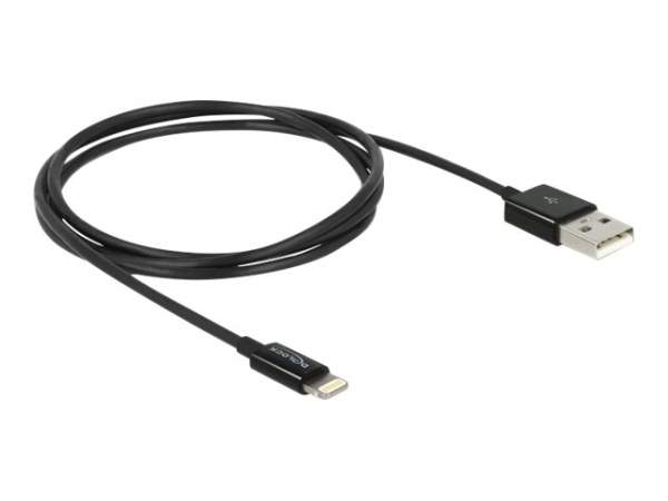 DELOCK - 83561 - Lightning auf USB Kabel schwarz (1m)