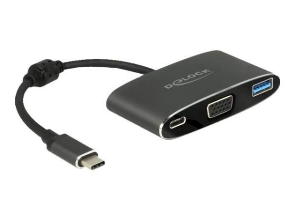 DELOCK - 62992 - USB-C Adapter auf VGA (DP-Alt Mode) + USB-A + 1x USB-C PD