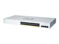 Cisco - CBS220-24FP-4G-EU - Business 220 Series CBS220-24FP-4G - Switch - smart - 24 x 10/100/1000 (PoE+) + 4 x Gigabit SFP (uplink) - rack-mountable - PoE+...