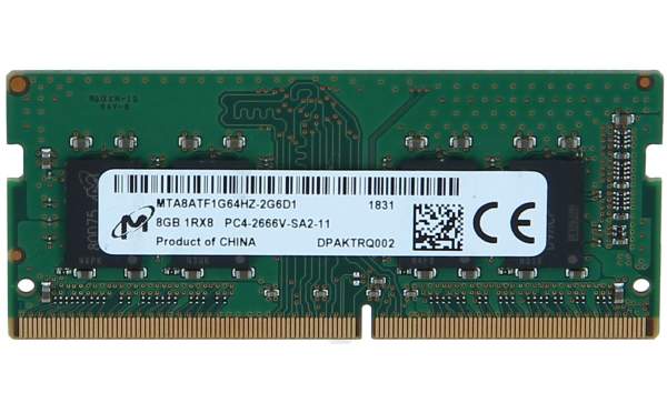 Micron - MTA8ATF1G64HZ-2G6D1 - 8GB SODIMM 1Rx8 PC4-21300 DDR4 2666MHz