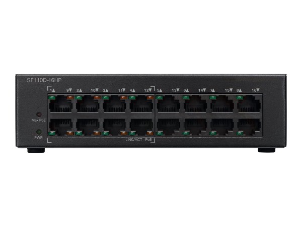 Cisco - SF110D-16HP-UK - Small Business SF110D-16HP ungemanaged L2 Fast Ethernet (10/100) Energi