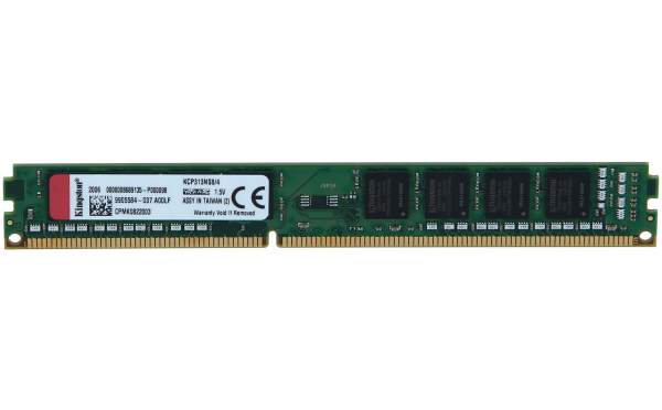 Kingston - KCP313NS8/4 - DDR3 - module - 4 GB - DIMM 240-pin - 1333 MHz / PC3-10600 - CL9 - 1.5 V - unbuffered - non-ECC