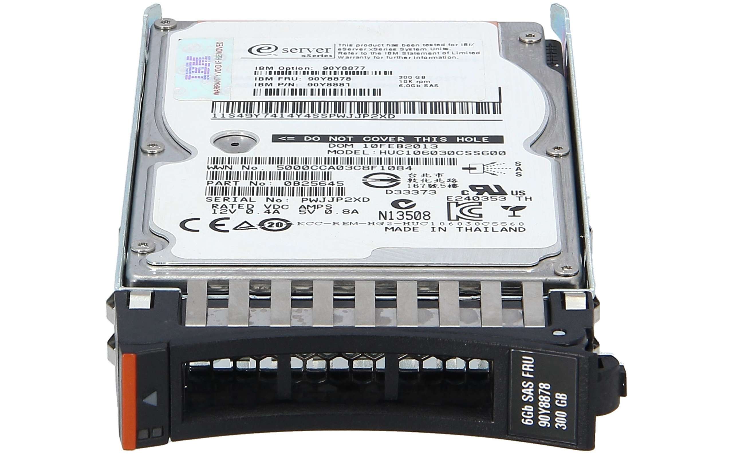 IBM - 90Y8877 - IBM 300GB 2.5in SFF 10K 6Gbps HS SAS HDD new and