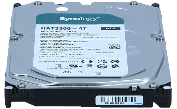 Synology - HAT3300-4T - Plus Series HAT3300 - Hard drive - 4 TB - internal - 3.5" - SATA 6Gb/s - 5400 rpm