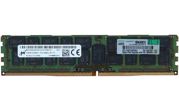 HPE - 838087-B21 - SmartMemory - DDR4 - module - 128 GB - LRDIMM 288-pin - 2666 MHz / PC4-21300 - CL19 - 1.2 V - 3DS Load-Reduced - ECC