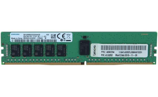 Lenovo - 47J0252 - 8 GB - DIMM 288-pin - 2133 MHz / PC4-17000 - CL15 - 1.2 V - registered - ECC