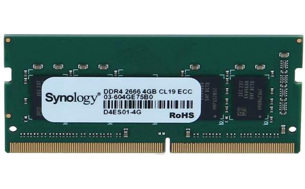 Synology - D4ES01-4G - DDR4 - module - 4 GB - SO-DIMM 260-pin unbuffered ECC