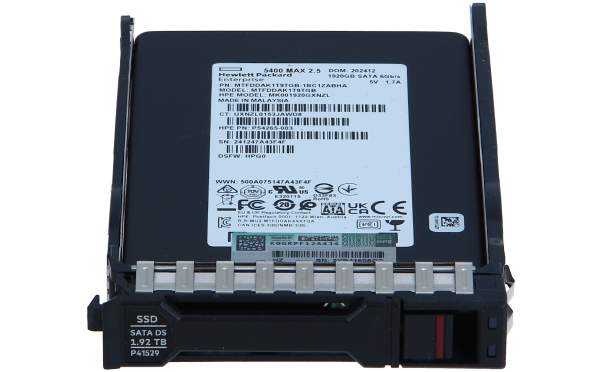 HPE - P40504-B21 - Mixed Use - SSD - 1.92 TB - hot-swap - 2.5" SFF - SATA 6Gb/s - Multi Vendor