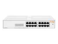 HPE - R8R48A - Aruba Instant On 1430 16G Class4 PoE 124W Switch - Switch - unmanaged - 16 x 10/100/1000 (PoE Class 4) - desktop - rack-mountable -...