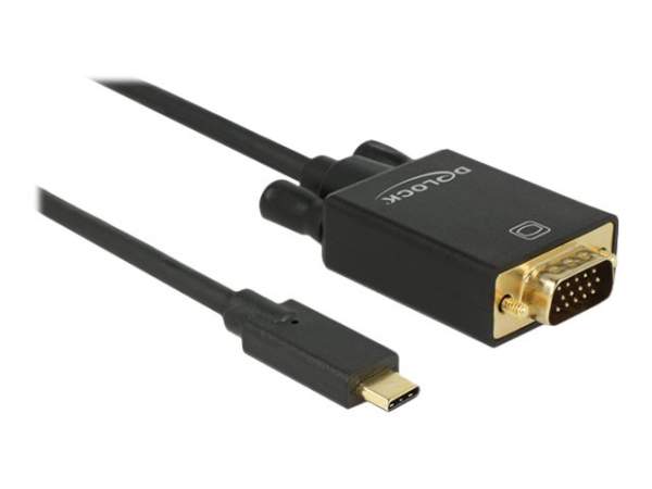 DELOCK - 85262 - Kabel USB Type-C VGA Stecker Full HD 1080p 2m schwarz