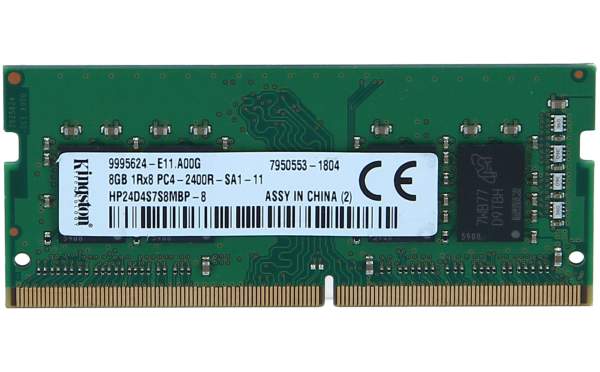 Kingston - HP24D4S7S8MBP-8 - 8GB - 2400MHz DDR4 - PC4-19200 - non-ECC - Unbuffered - SoDimm