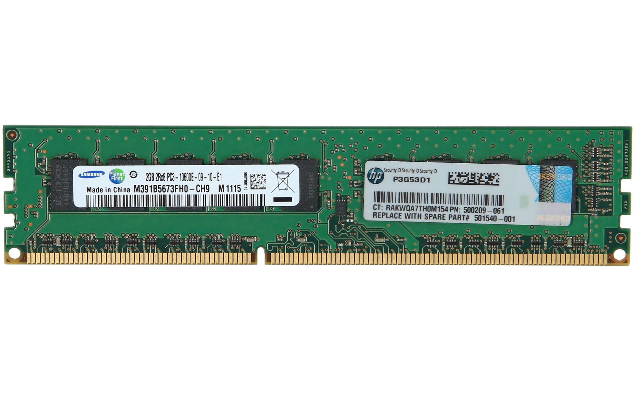 HP - 500670-B21 - HP 2GB (1x2GB) Dual Rank x8 PC3-10600 (DDR3-1333