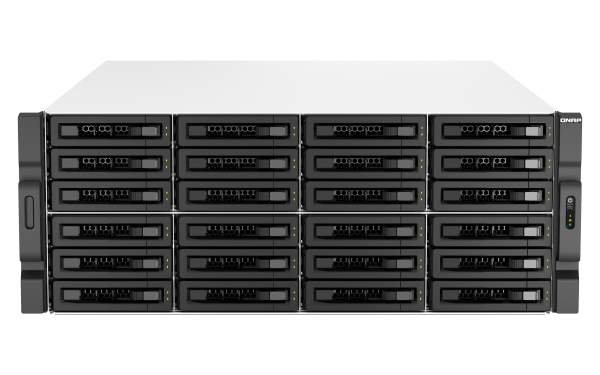 QNAP - TS-H3087XU-RP-E2378-64G - TS-H3087XU-RP - NAS server - 30 bays - rack-mountable - SATA 6Gb/s - RAID 0 1 5 6 10 50 60 - JBOD - RAM 64 GB - 2.5 Gigabit Ethernet / 10 Gigabit Ethernet - iSCSI support - 4U