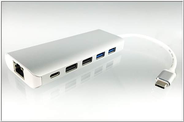 DINIC - USBC-HUB-LAN2 - USB 3.1-Adapter 4-Port HUB + Netzwerk