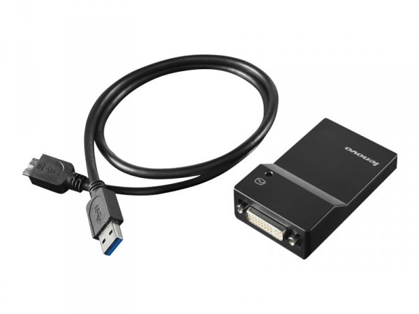 Lenovo - 0B47072 - Lenovo USB 3.0 to DVI/VGA Monitor Adapter - Externer Videoadapter