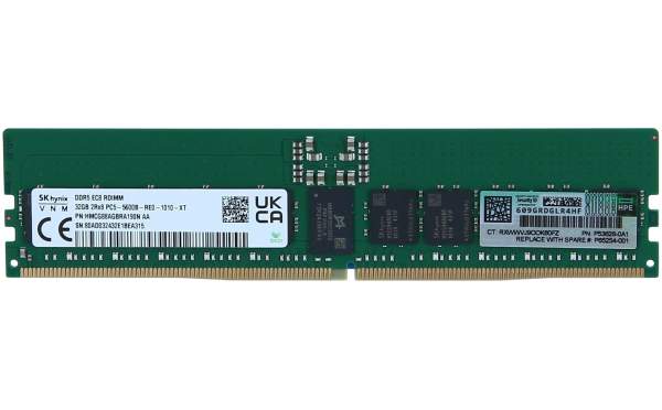 HPE - P64706-B21 - SmartMemory - DDR5 - module - 32 GB - DIMM 288-pin - 5600 MHz / PC5-44800 - CL46 - 1.1 V - registered - ECC