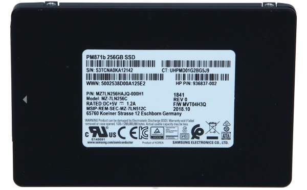 Samsung - MZ7LN256HCHP-00000 - 256GB - 2.5" - SATA - 6GB/S - SSD