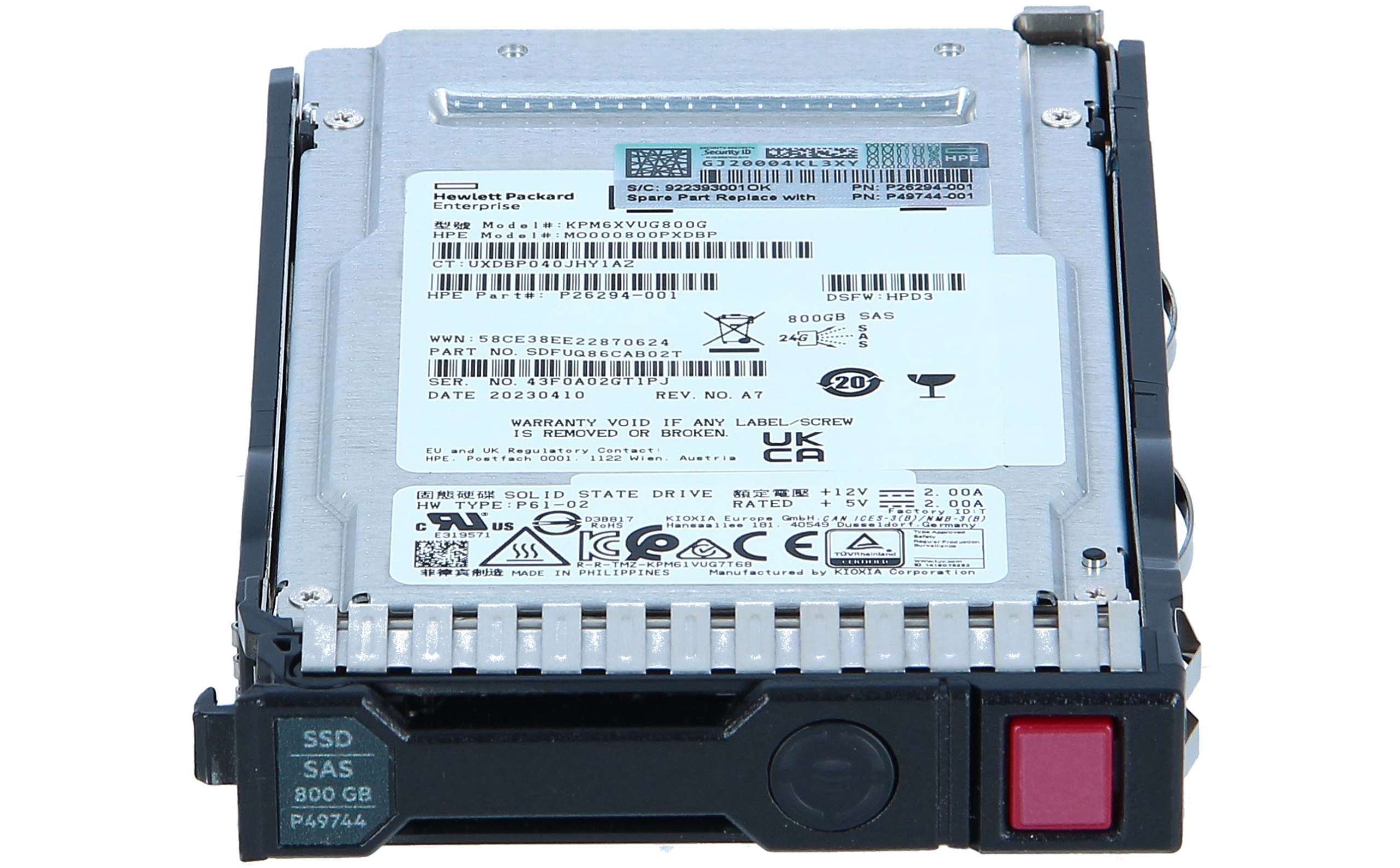HPE - P49046-B21 - SSD - Mixed Use - 800 GB - hot-swap - 2.5
