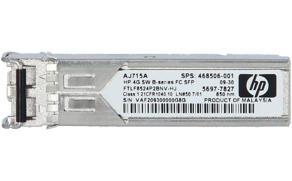 HPE - AJ715A - AJ715A - 1000 Mbit/s - SFP - 73,7 mm - 110,9 mm - 157 mm - 20 g