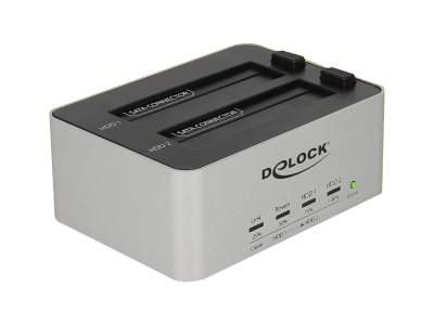 DELOCK - 63991 - USB3 Dual Dockingstation SATA HDD/SSD mit Klon Funktion im Metallgeh?use