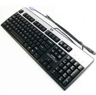 HP - 434820-032 - 434820-032 PS/2 QWERTY Englisch Schwarz - Silber Tastatur
