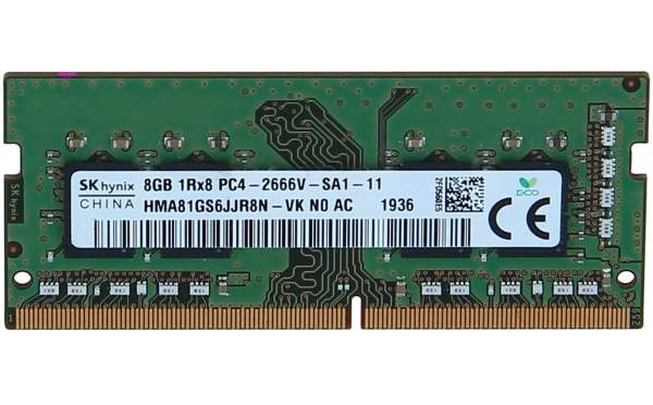 Hynix - HMA81GS6CJR8N-VK - DDR4 - module - 8 GB - SO-DIMM 260-pin - 2666 MHz / PC4-21300 - CL19 - 1.2 V - unbuffered - non-ECC