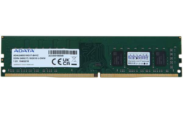 QNAP - RAM-16GDR4A0-UD-2400 - DDR4 - module - 16 GB - DIMM 288-pin - 2400 MHz / PC4-19200 - 1.2 V - unbuffered - non-ECC