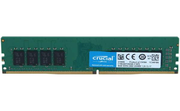 Crucial - CT8G4DFD824A.C16FE - 8GB DDR4 2400 MHz PC4-19200 DIMM Desktop Memory RAM 1x