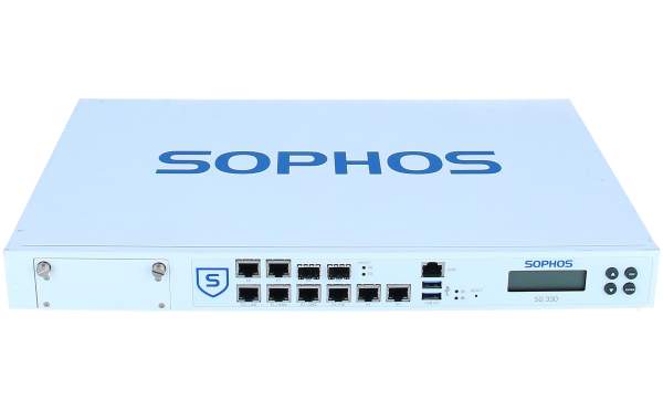 Sophos - SG330 REV1 - 1U - 18 (8 + 2SFP) - 180 GB SSD - 12GB RAM - 20.000 Firewall (MBit/s) - 4.000