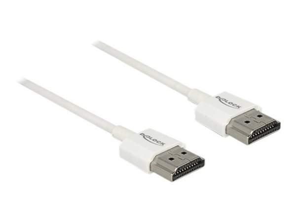 DELOCK - 85126 - Kabel HDMI auf HDMI Slim 1,5m wei?