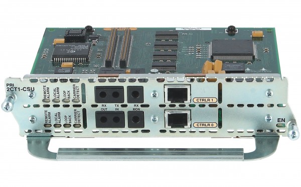 Cisco - NM-2CT1-CSU= - 2-Port Channelized T1/ISDN-PRI with CSU Network Module