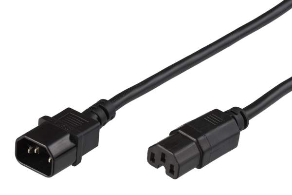 MicroConnect - PE011420 - Power cable - IEC 60320 C15 to IEC 60320 C14 - 2 m - black