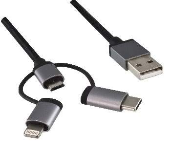 DINIC - USB-MULTI-1 - USB 3in1 Premium Daten/Ladekabel 1m