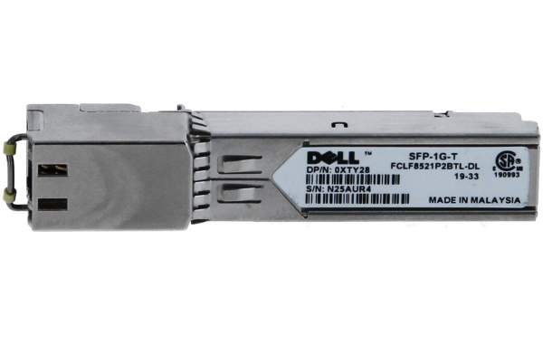 Dell - 0XTY28 - SFP (mini-GBIC) transceiver module - GigE - 1000Base-T - RJ-45 - up to 100m