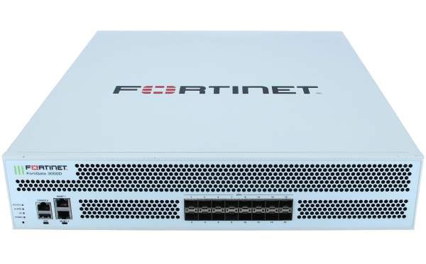 Fortinet - FG-3000D - 16x 10 GE SFP+ slots - 2x GE RJ45 Management - 480 GB SSD onboard storage - dual AC power supplies