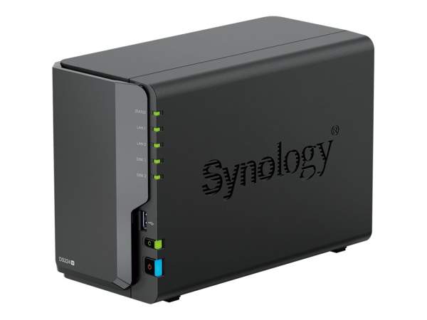 Synology - DS224+ - Disk Station DS224+ - NAS server - RAID 0 1 - JBOD - RAM 2 GB - Gigabit Ethernet - iSCSI support