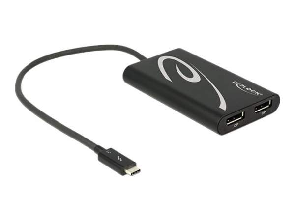 DELOCK - 62708 - Adapter Thunderbolt3 St. auf 2x DisplayPort Buchse 4K