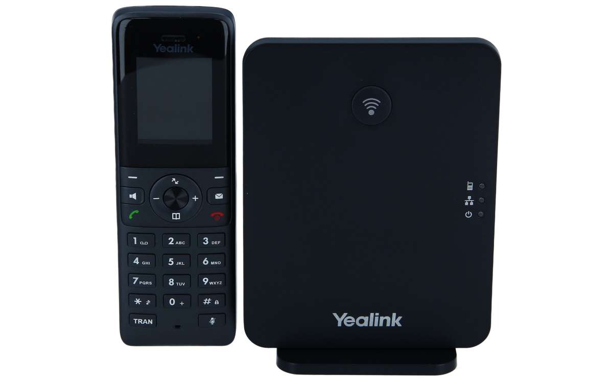 Yealink - W70B - Cordless phone base station / VoIP phone base station with  caller ID - IP-DECT - 3-way call capability SIP - SIP v2 - SRTP - RTCP-XR  VQ - RTCPXR - classic gray