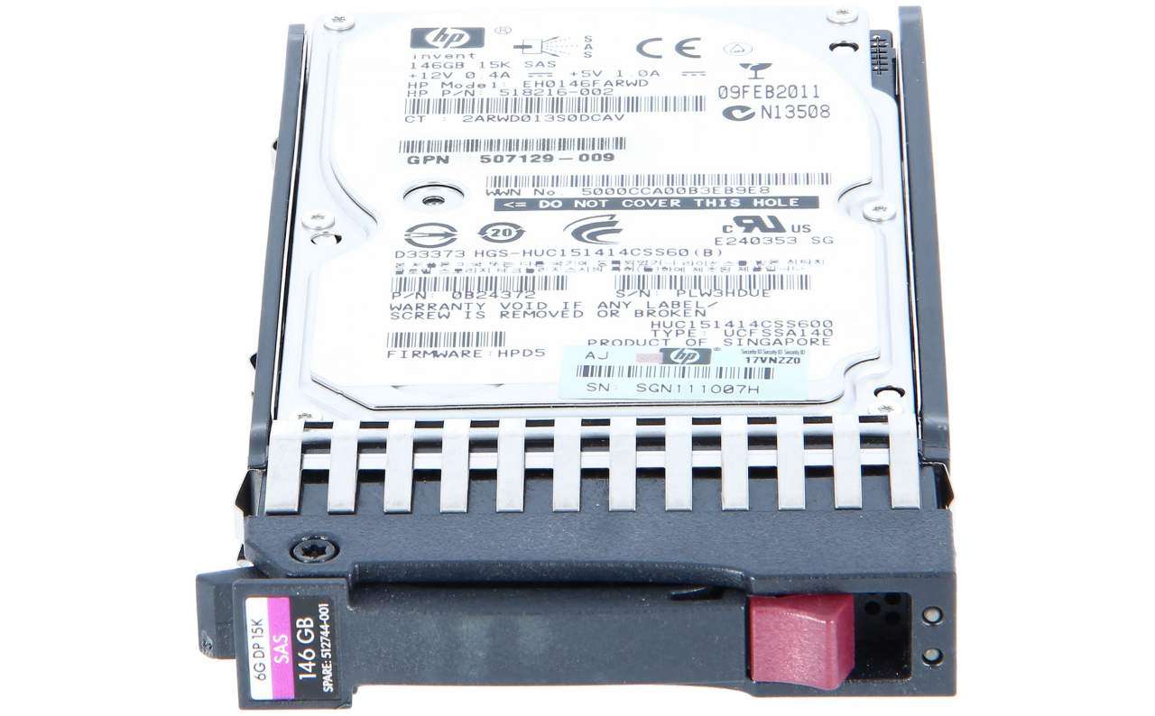 HP - 512544-004 - M6625 146GB 6G SAS 15K rpm SFF (2.5-inch