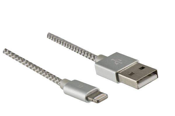 DINIC - IP-MFI-L1-ALU - Lightning auf USB Kabel Alu Textil 1m