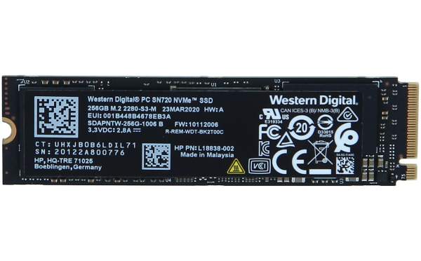 WD - SDAPNTW-256G - PC SN720 NVMe SSD - SSD - 256 GB - internal - M.2 2280 - PCIe 3.0 x4 (NVMe)