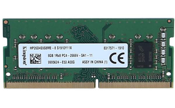 KINGSTON - HP26D4S9S8ME-8 - 8GB PC4-21300 DDR4-2666MHz 1Rx8 Unbuffered SODIMM Memory