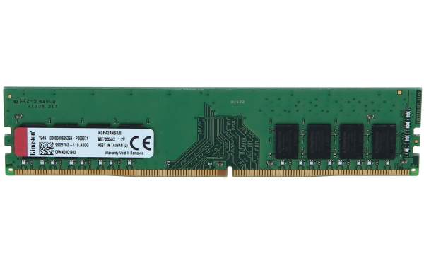 Kingston - KCP424NS8/8 - DDR4 - module - 8 GB - DIMM 288-pin - 2400 MHz / PC4-19200 - CL17 - 1.2 V - unbuffered - non-ECC