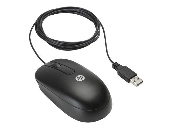 HP - QY777AT - Maus - Maus - 800 dpi Optisch - 3 Tasten - Schwarz